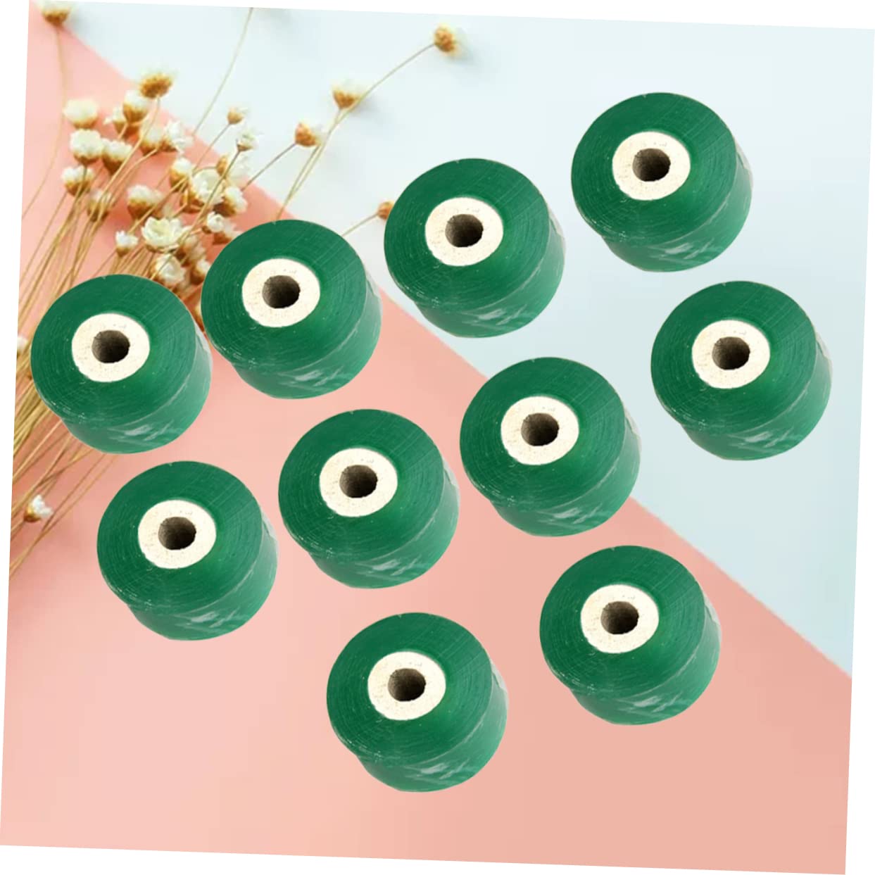 BESPORTBLE Ruban de Greffage pour Plantes Vert 2cm, Lot de 10 en PE