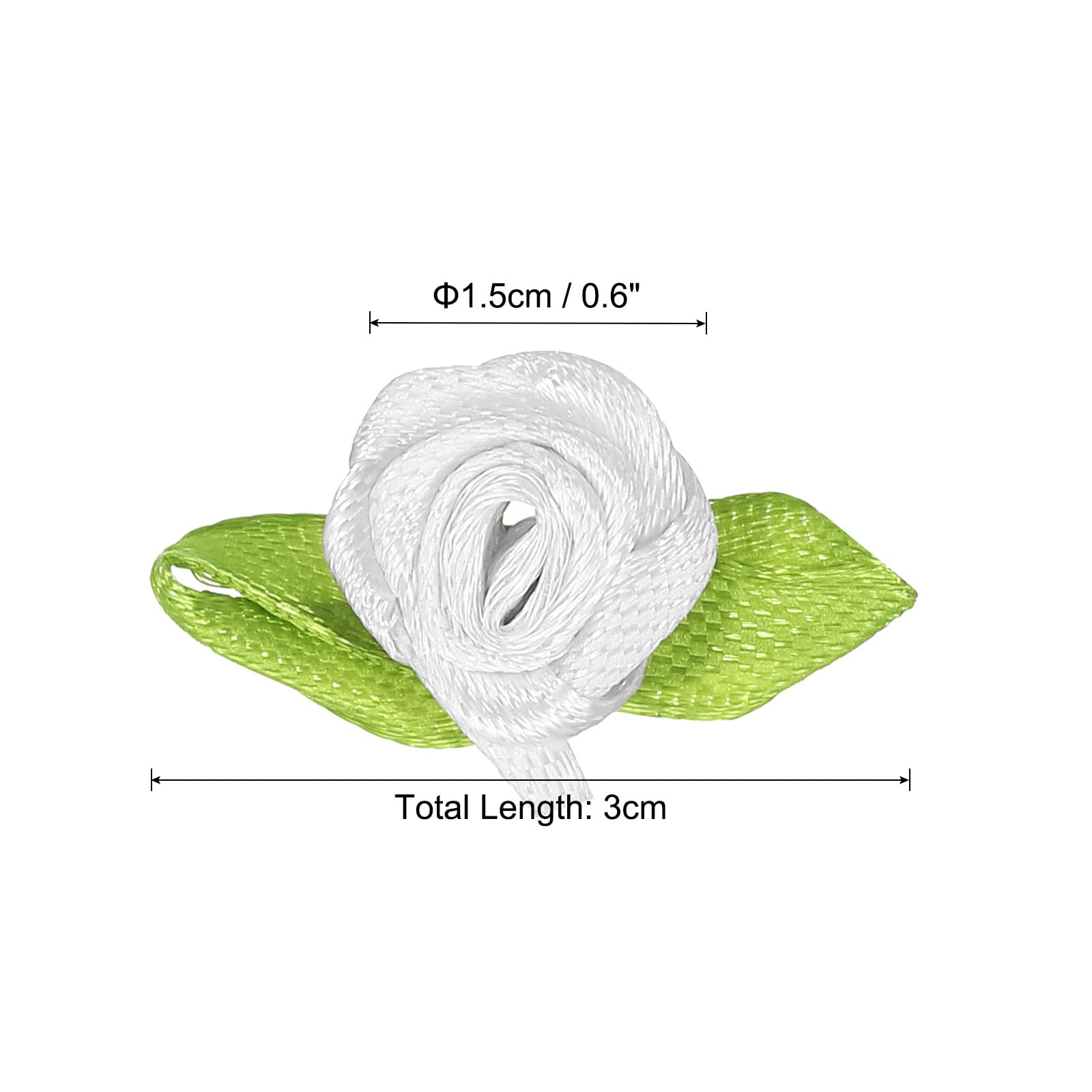 PATIKIL 15mm Tiny Satin Ribbon Rose - Image 2