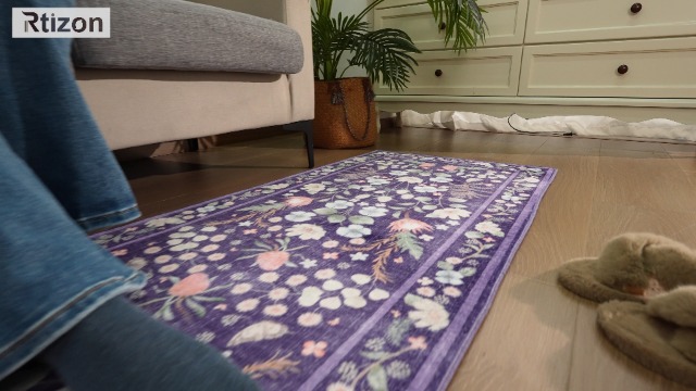 Runner Rug 2x6 pies Lavable Antideslizante Morado Azul miniatura 7