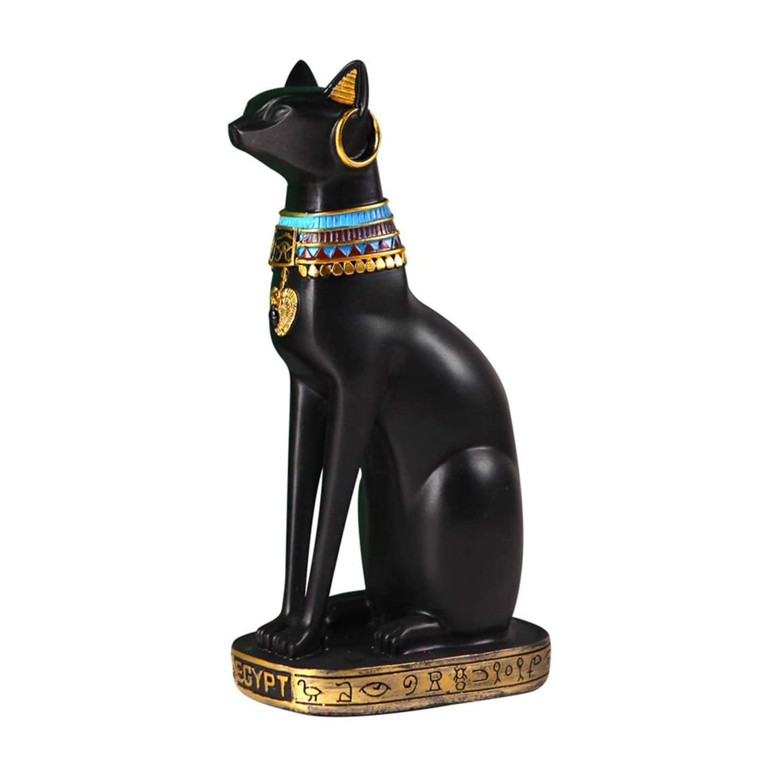 Ägyptische Katze Göttin Bastet Statue Dekofigur,alte exotische Haushalt Sammler Figur für Haus Zimmer Garten Ornament Exquisite Dekor,Schwarz,L