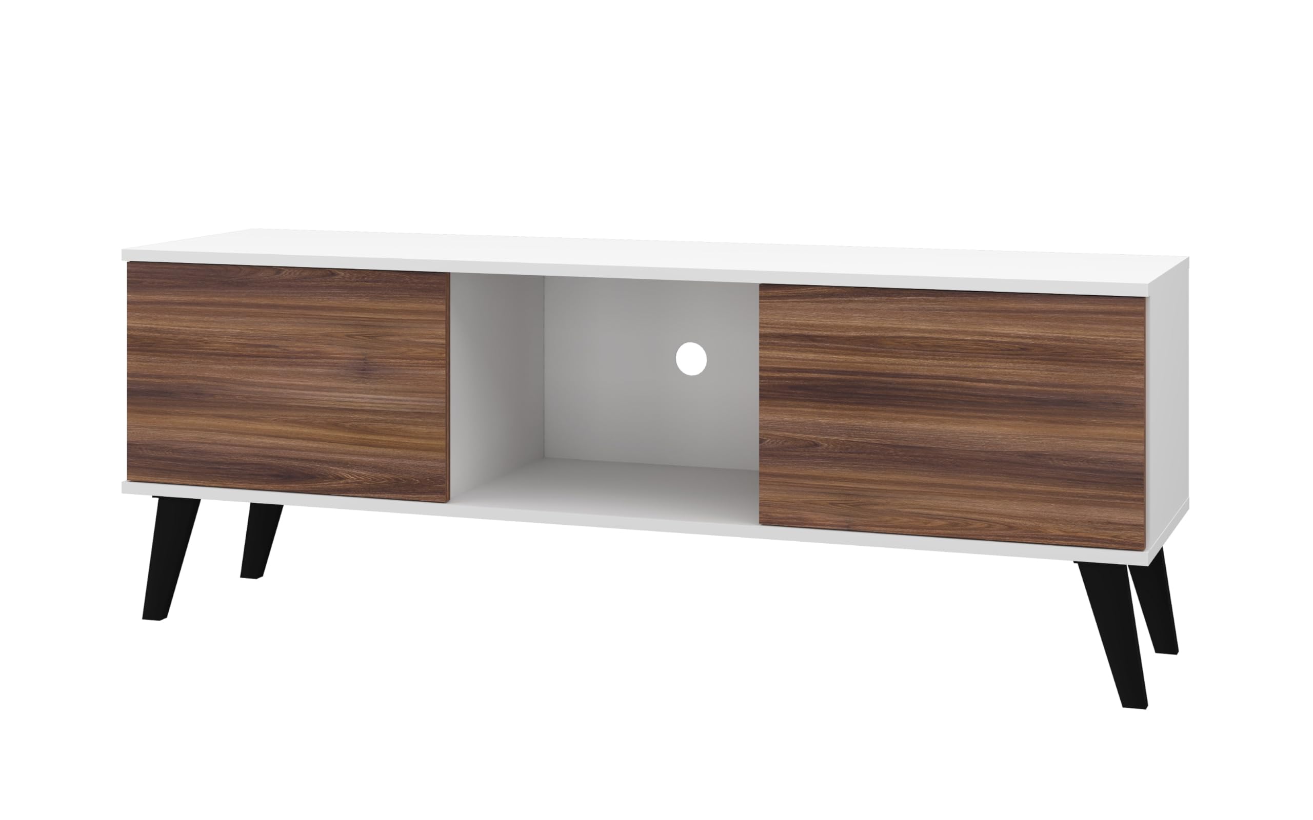 Manhattan Comfort Doyers Mid-Century Modern Living Room TV Stand, 53.15", Nut Brown