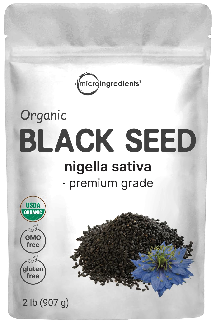 Organic Black Cumin Seed Nigella Sativa, 2lbs | Premium Grade Whole Black Seed from Egypt | Great for Baking, Seasoning, and Cooking | Additive Free,