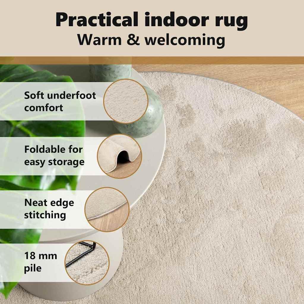 vidaXL Alfombra HUARTE Beige 80 x 150 cm Poliéster