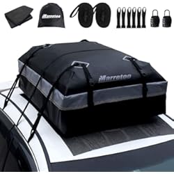 Baca Maletero Techo Marretoo Bolsa de techo para coche, 21 pies cúbicos, bolsa de carga grande, impermeable, suave, para el techo, rieles y barras, incluye alfombrilla antideslizante