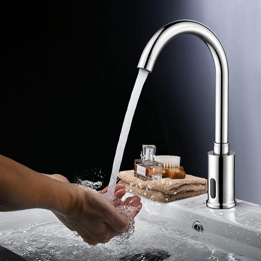 Touchless Automatic Faucet Motion Sensor Faucet Automatic Hands-Free Smart Faucet Suitable for Kitchen and Bathroom Sinks