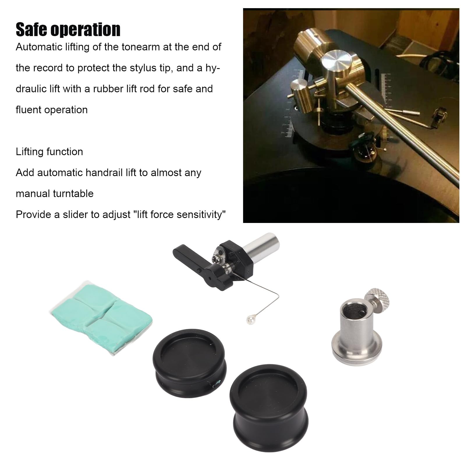 Sollevatore di Sicurezza per Giradischi in Vinile, Sollevatore Automatico Regolabile per Braccio, Accessori per Giradischi in Vinile per la Maggior Parte dei Tipi di Braccio
