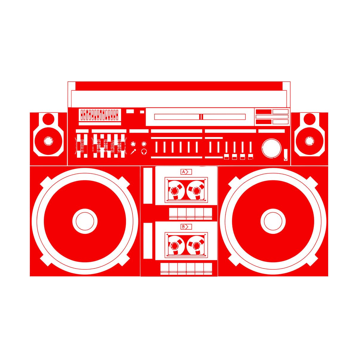Fine Carving Decals Sound Recorder Music Night Club DJ Party 72x114.6cm Personalized Customization Extra Large red — image 1