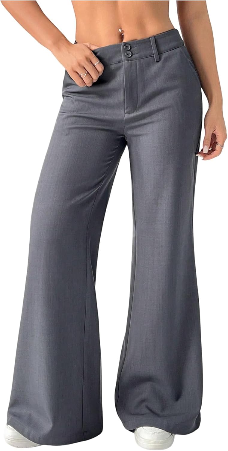 SHENHE Women's Flare Dress Pants Low Rise Business Casual Office Bootcut Pants Slacks Trousers