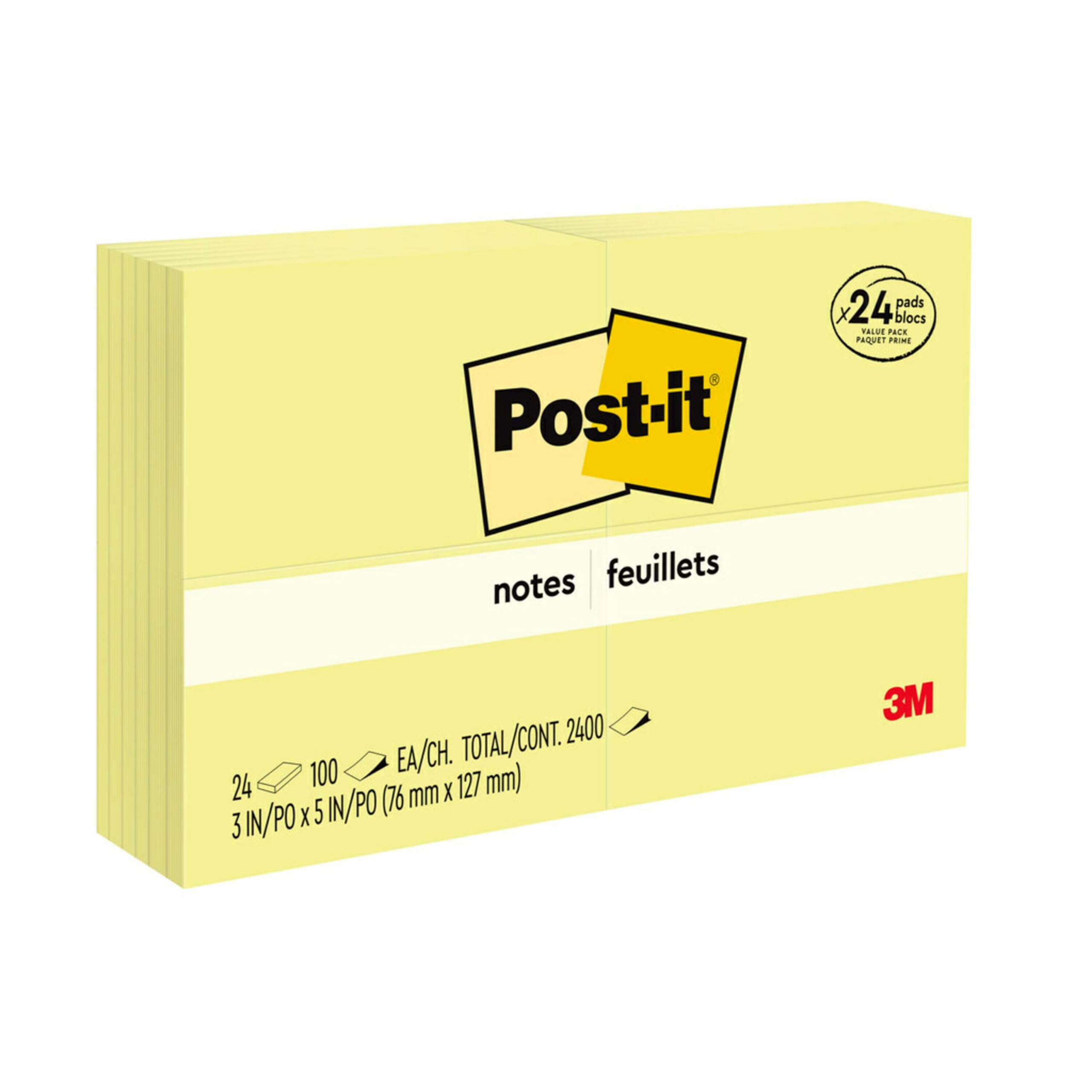 Post-it Notes Value Pack, America?s #1 Ulubiona karteczka samoprzylepna, 8 x 13 cm, kanarkowy ty, 24 podk adki/opakowanie