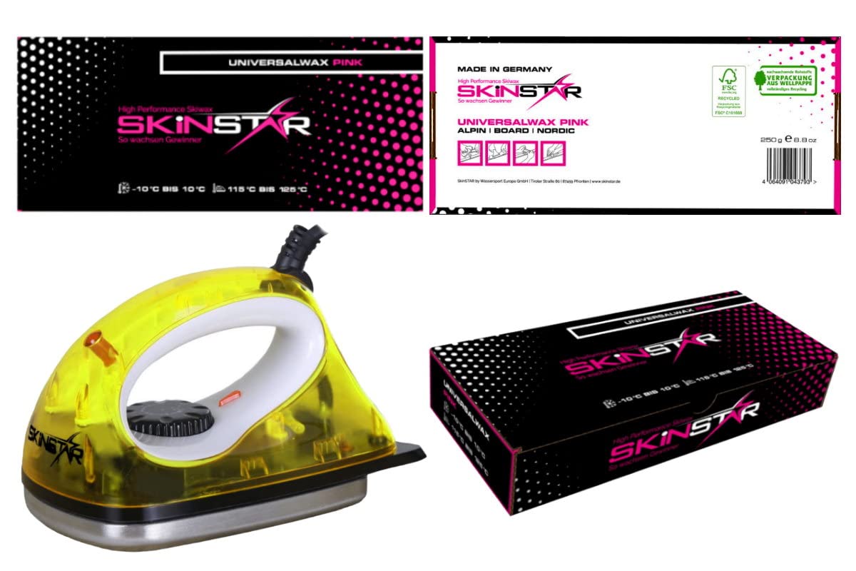 Skinstar Skiwach-Set de Départ Kit 2-teilig avec Fer de Fartage Universel Cire Tout en Un