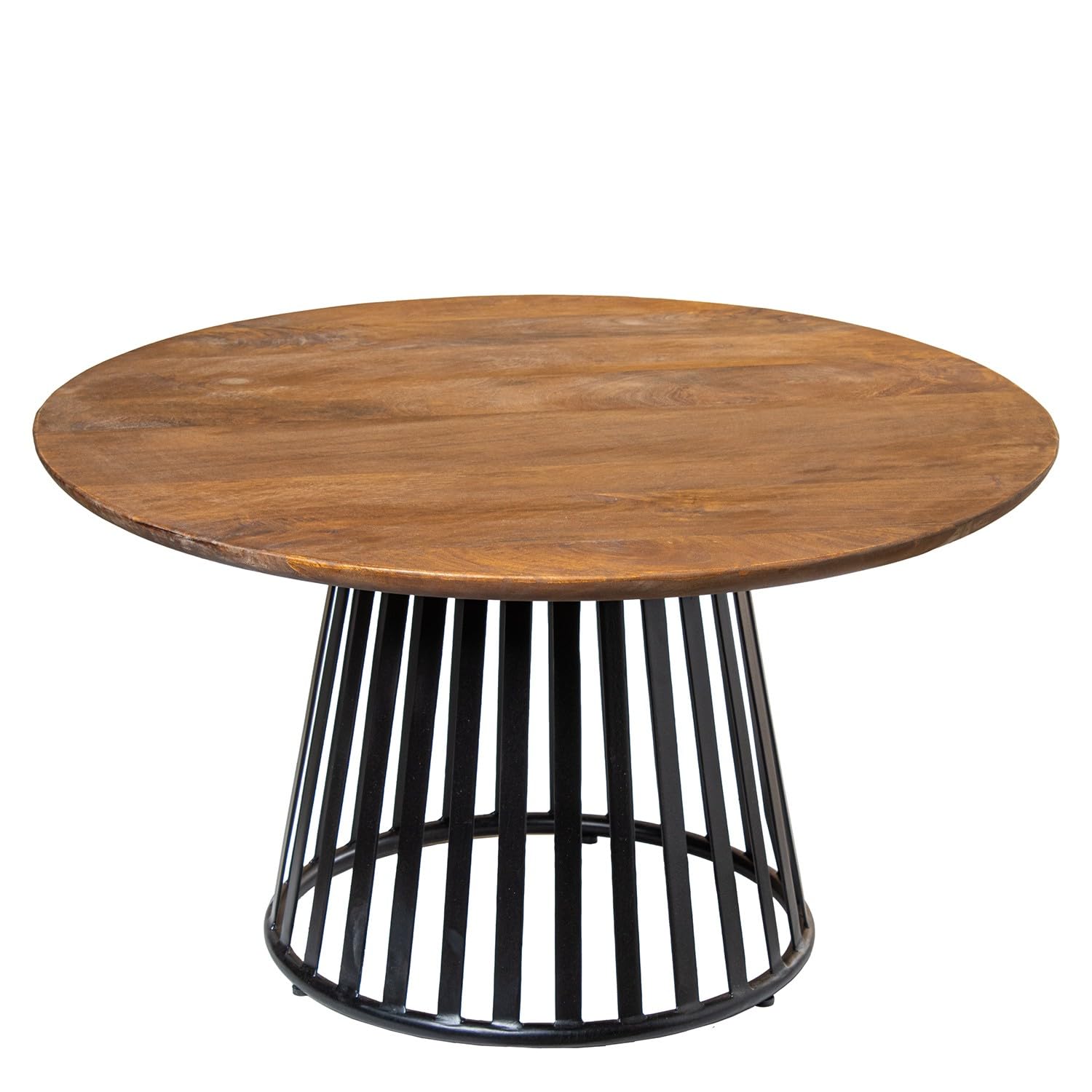 Table basse ronde bois et métal 80 cm DRW pour le salon contemporain