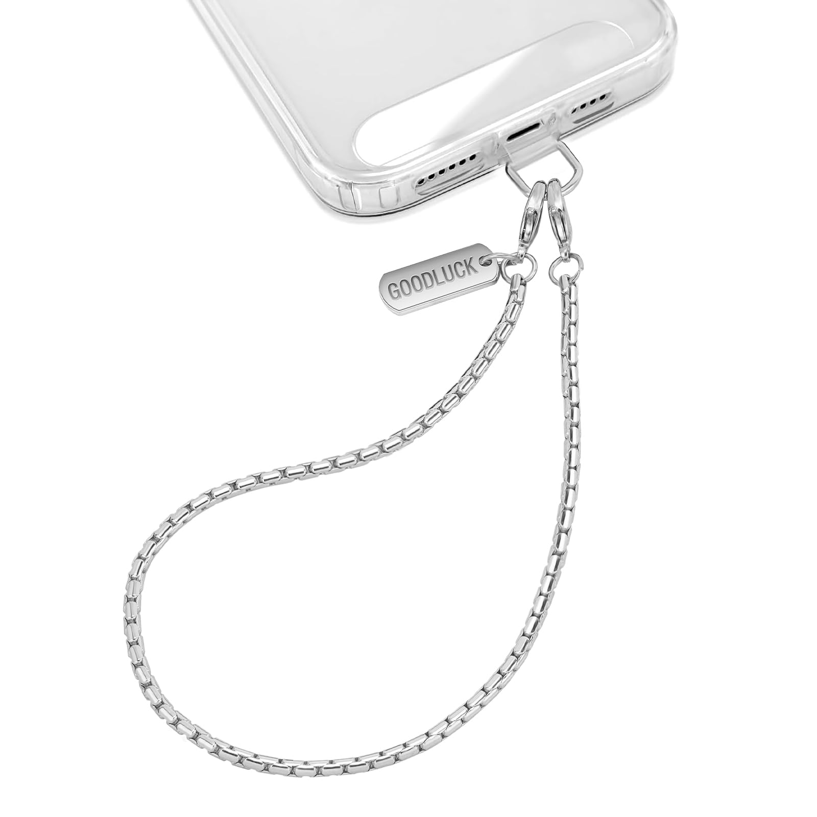 Photo 1 of **UNTESTED**
Dadanism Universal Phone Lanyard Crossbody, Metal Cell Phone Chain Crossbody Strap with Tether Tab, for iPhone 16 and Most Smartphones, iPhone Lanyard for Women Girls Party Shopping Traveling, Silver