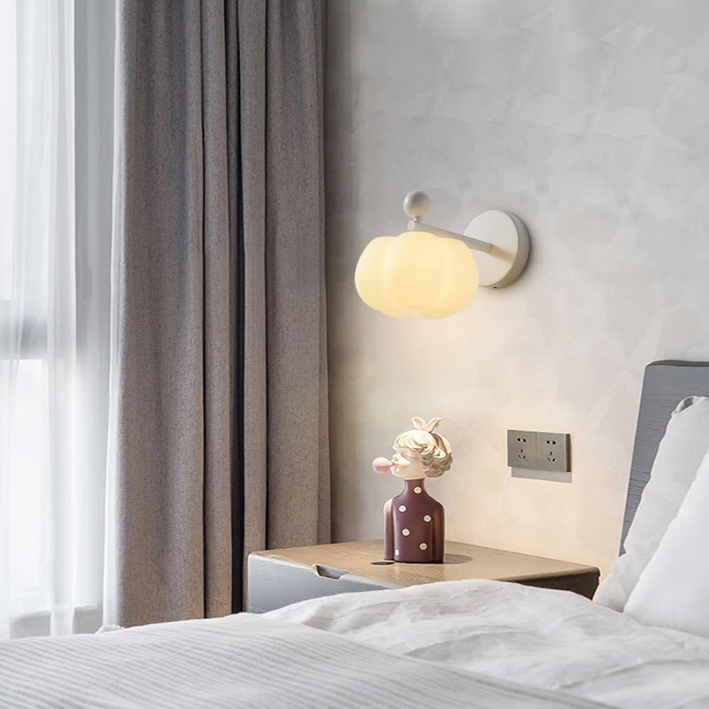 Aplique de Pared para Interiores, Dormitorio, Pasillo, Blanco, Moderno, con Pantalla acrílica, lámpara nórdica con cableado Fijo, Casquillo G9 para Sala de Estar y mesita de Noche.