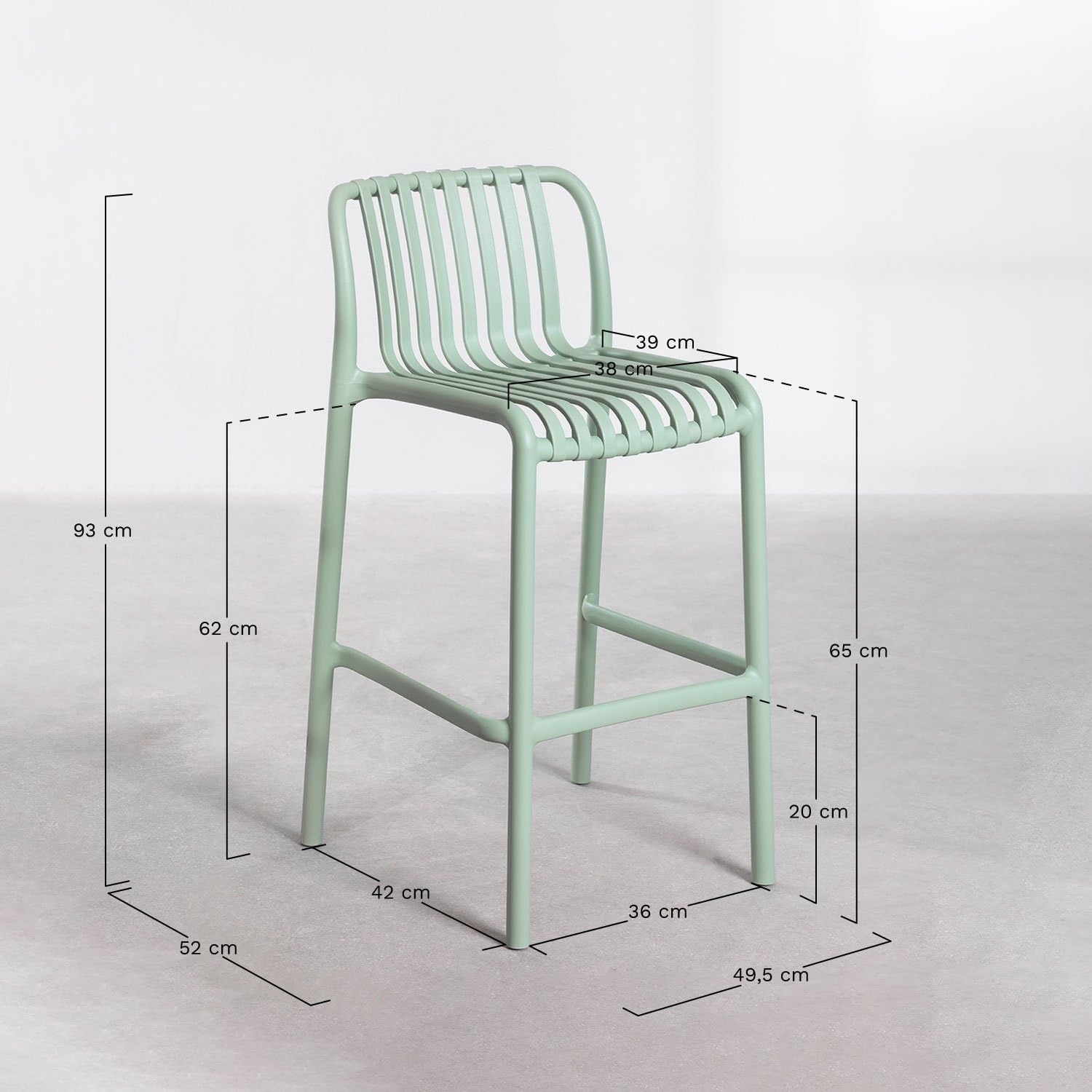 SKLUM Sgabello da Giardino impilabile in Polipropilene Wendell - ↑65 cm