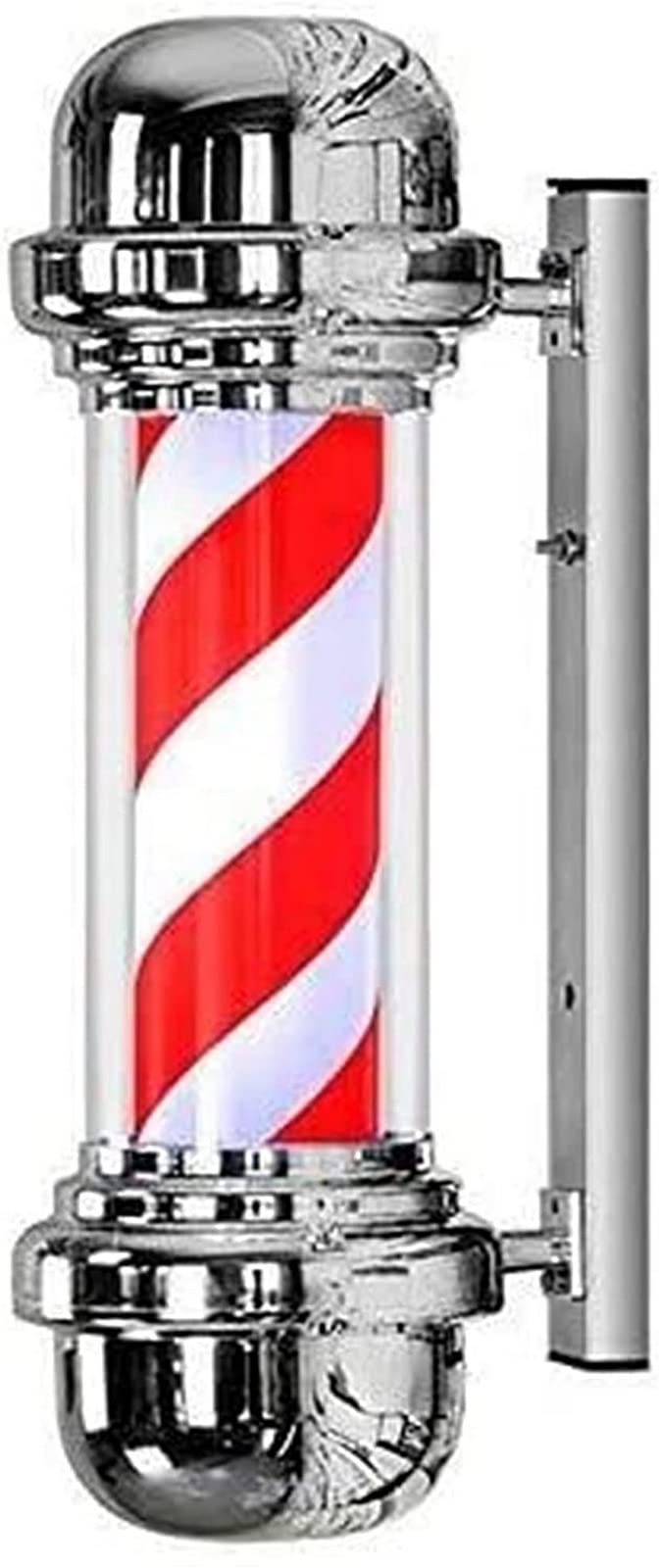 Poteau lumineux pour barbier classique chrome enseigne murale élégante
