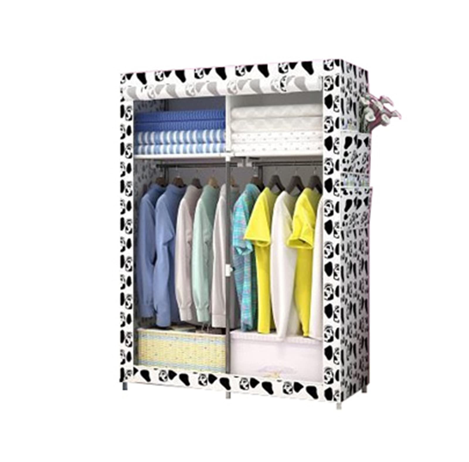 Armario de tela de almacenamiento portátil organizador plegable de 170x105x45 cm para ropa