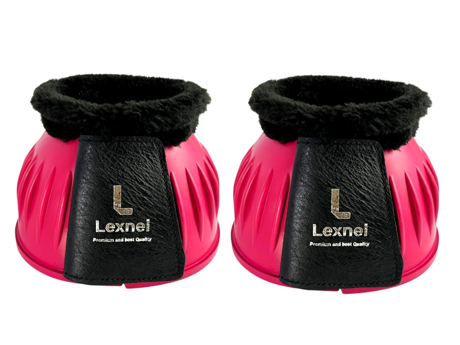 LEXNEL Rubber Bell Boots, Durable Bell Boots for Horse – Superior Hoof Protection and Comfort (1 Pair) (Pink, Medium)
