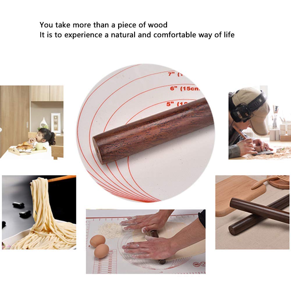 Nudelholz aus Buche, Nudelholz massiv, Premium-Nudelholz aus Holz mit Antihaftbeschichtung for Knödelhaut, Pizza und Gebäck – 270 mm