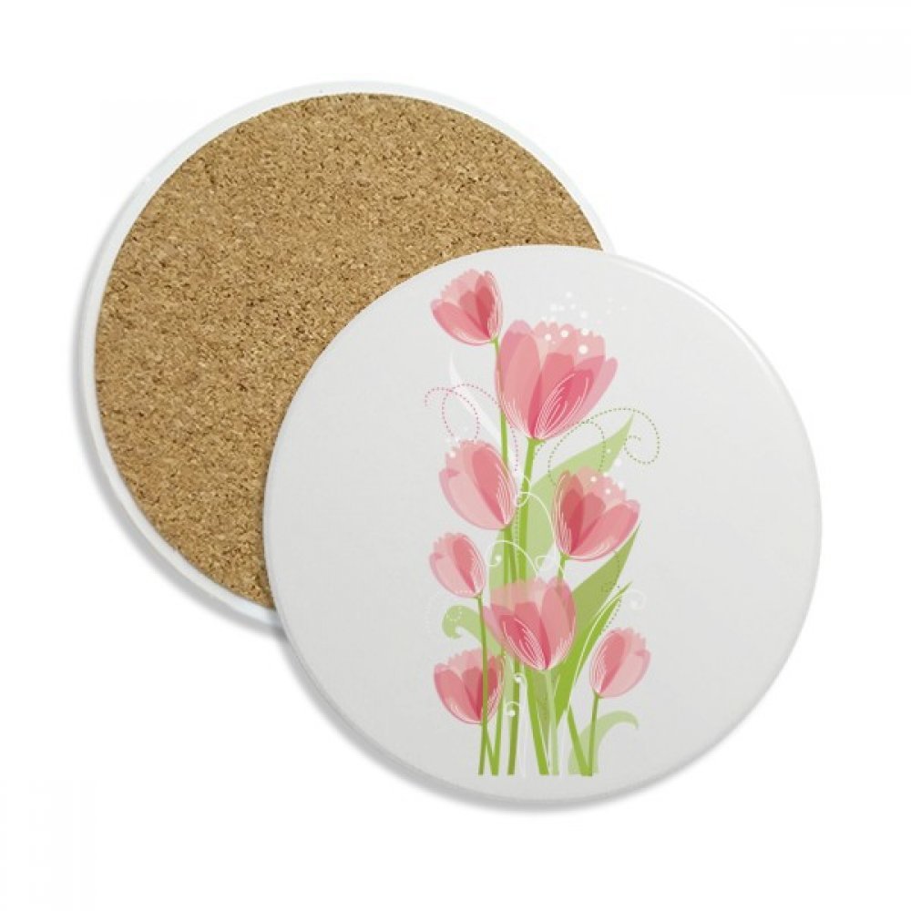 Caboteur en céramique Tulipe Fleur Plante - Lot de 2 porte-tasses absorbants