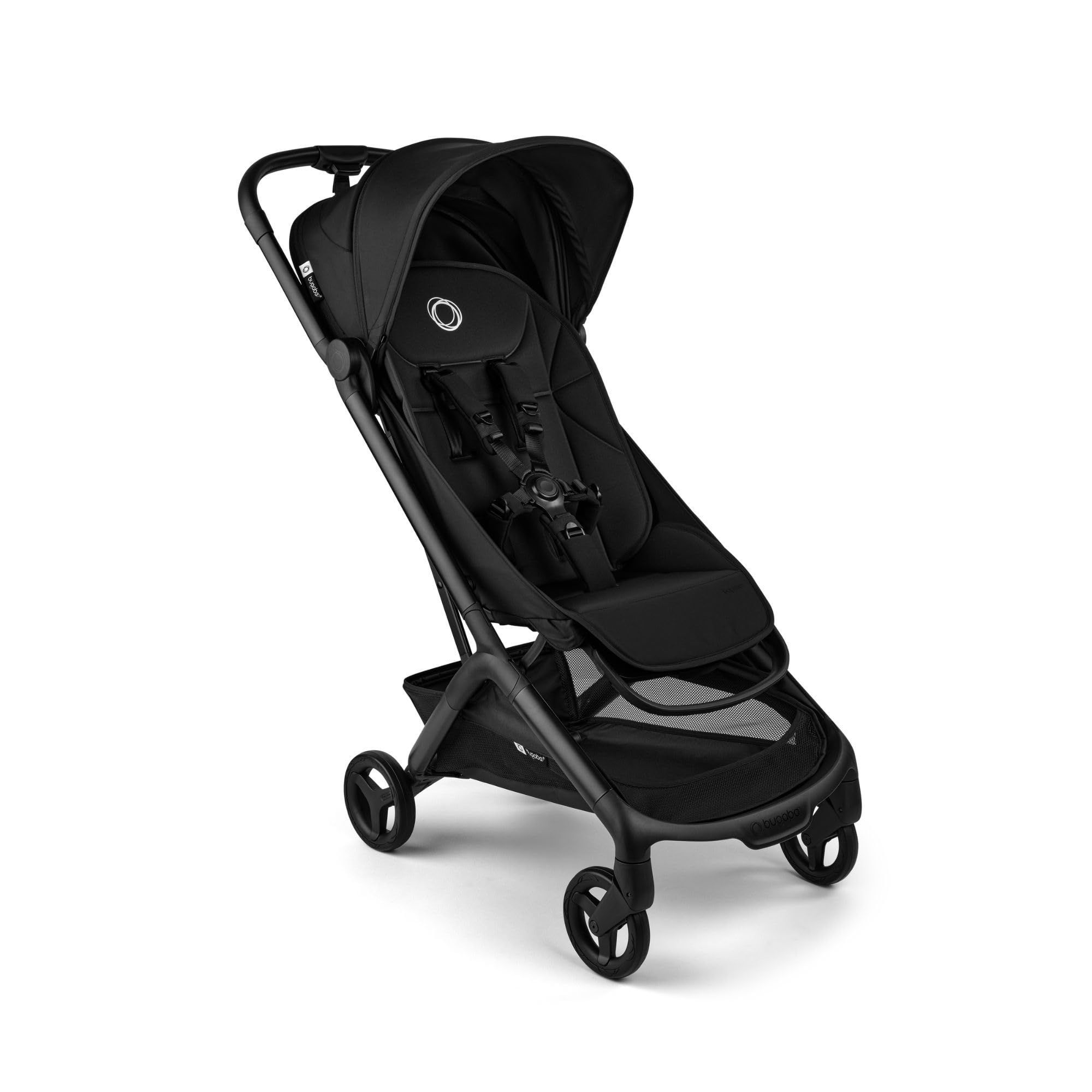 Bugaboo Butterfly 2 Silla de paseo de viaje, Tamaño Cabina de avión, Sillita Ligera Portátil y Plegable a una Mano, con Asiento Reclinable, Cesta de Almacenaje, Correa de Transporte - Heritage Black