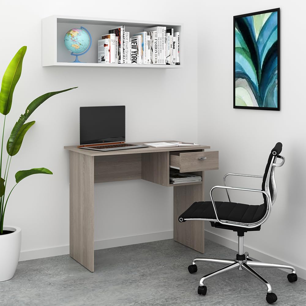 Vicco Bureau Colin, Sonoma, 90x50cm | adapté aux postes de travail informatiques et aux solutions peu encombrantes