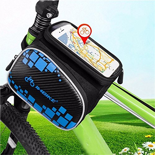 Pochette de vélo écran tactile pour iPhone 7 Plus bleu