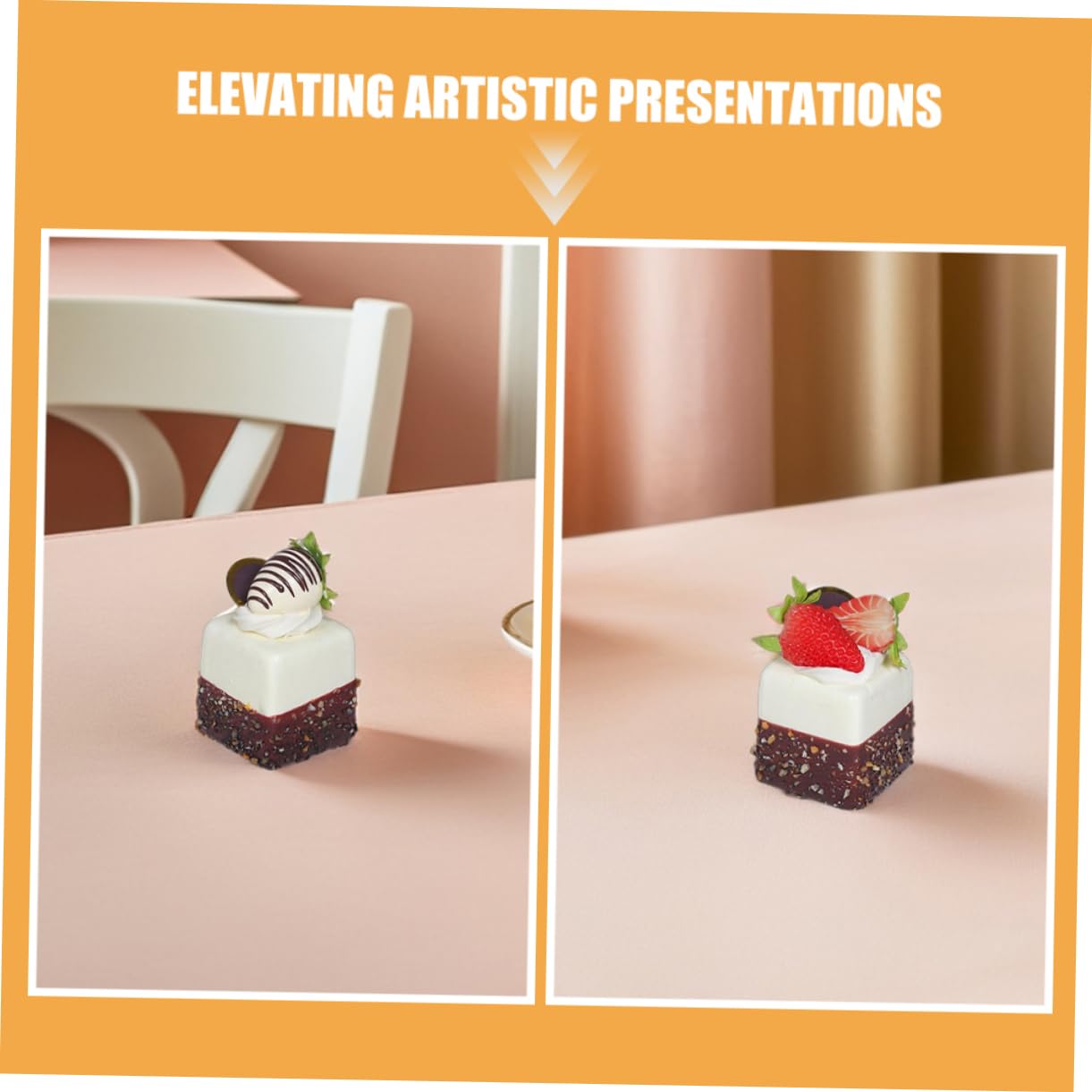 BESTYASH 8pezzi Torta Artificiale Francese alle Fragole Riproduzione di Torta Simulata Realistica Cibo Finto per Decorazioni Domestiche Oggetti di Scena per Fotografia Esposizione in Cucina