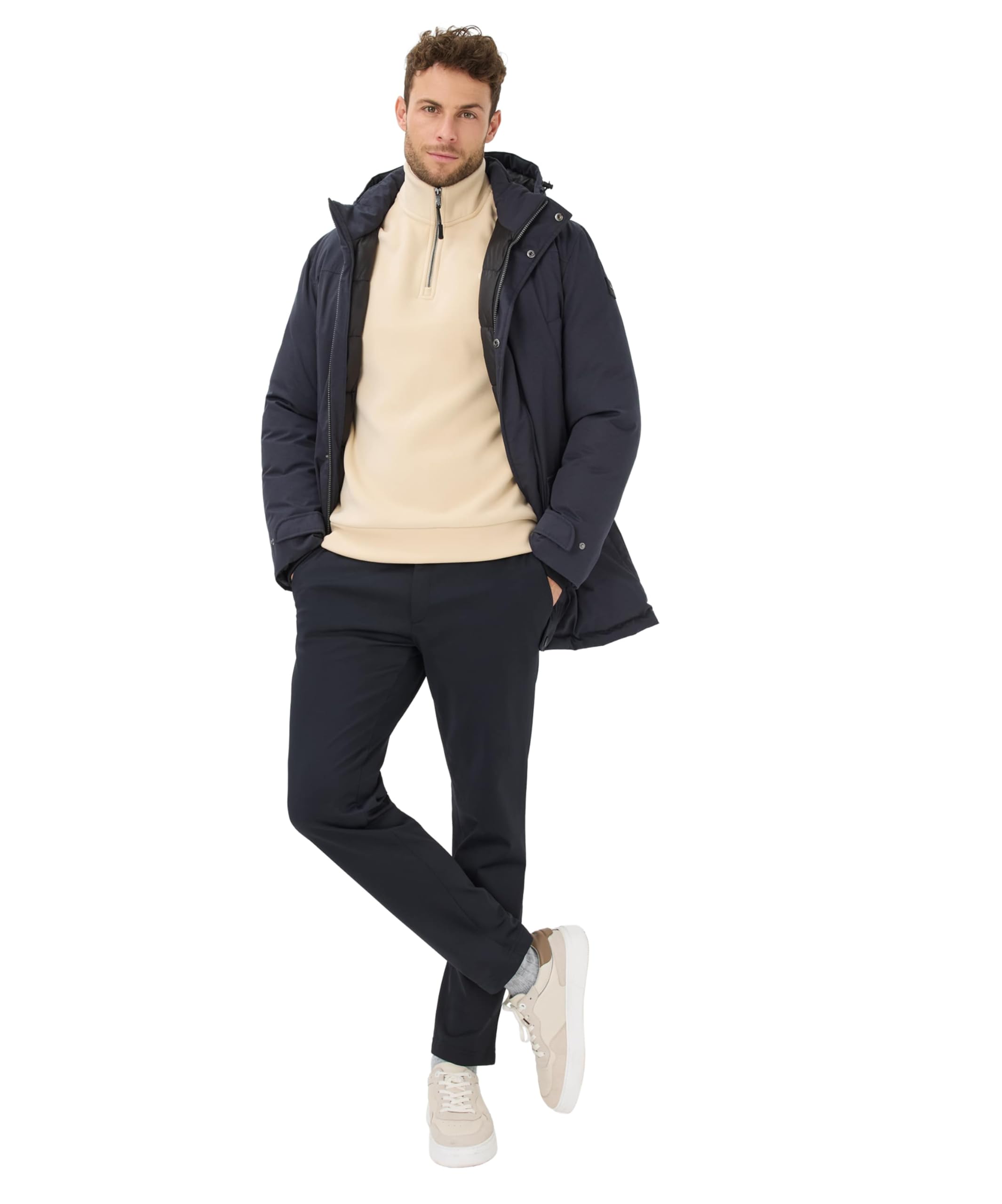 BRAX Herren Warm Tec Flannel Fleece Troyer Sweatshirt