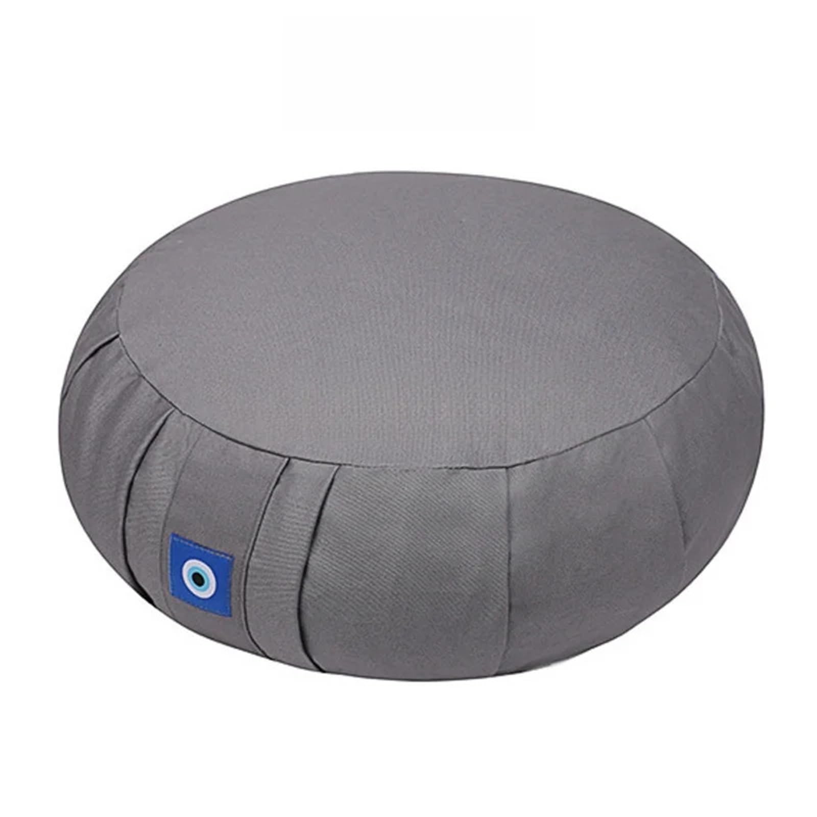 Esterilla de Yoga Trigo sarraceno, cojín meditación Zafu, cómoda y Circular, portátil, Esterilla algodón for Fitness for el hogar para MeditacióN(Light Grey)
