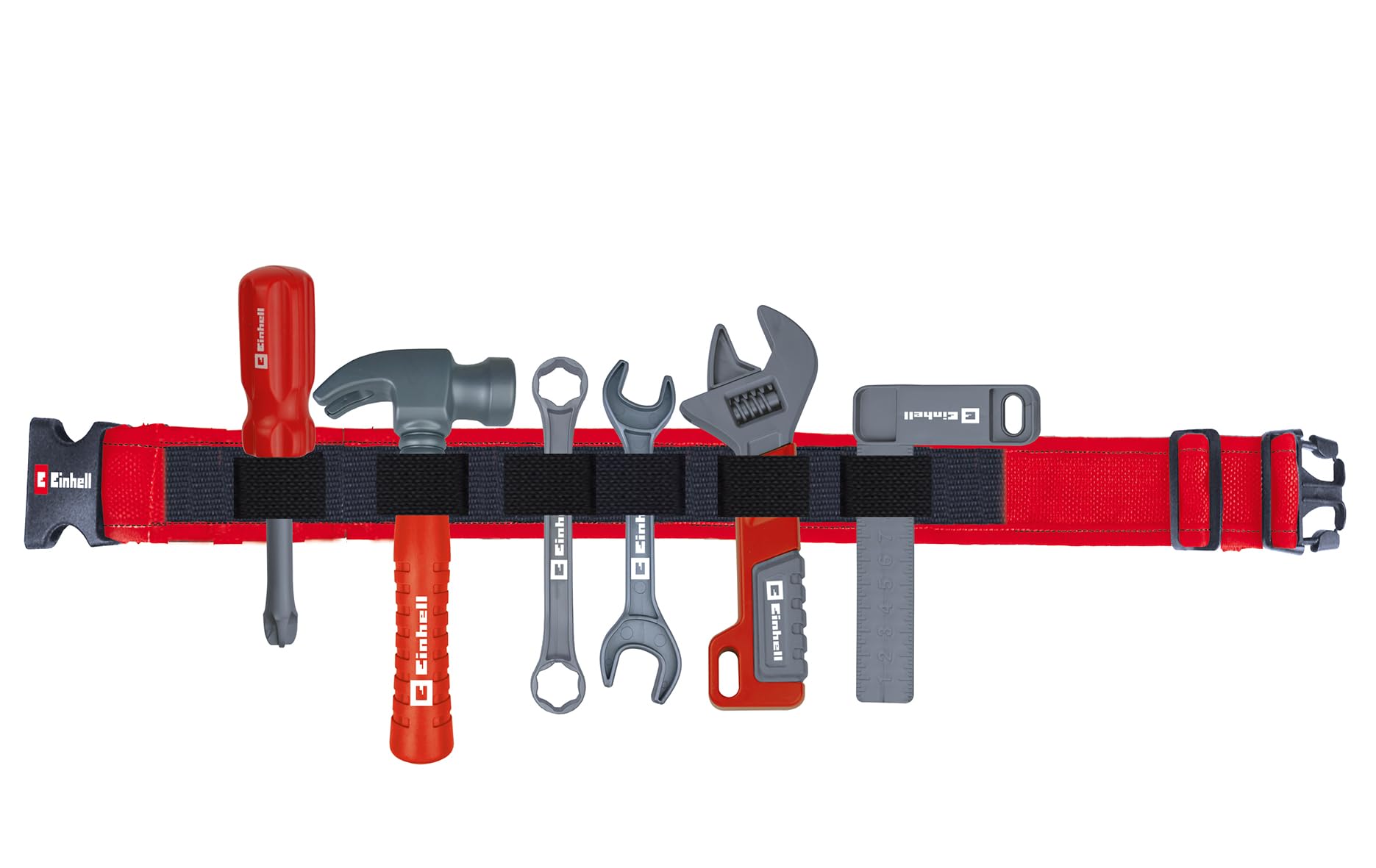 Happy People Red Einhell Kids Tool Belt 7-Piece Belt With 6 Tools, Size Approx. 85 X 10 X 1 Cm