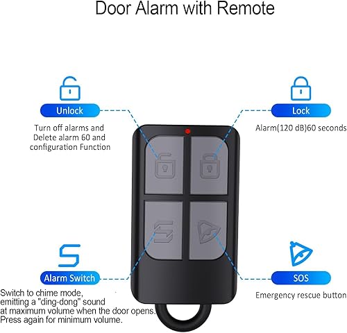 Miniatura 4 de Alarma de ventana y puerta cuando se abre para la seguridad de los niñosseguridad del hogar, paquete de 2 alarmas con sensor de puerta corredera con