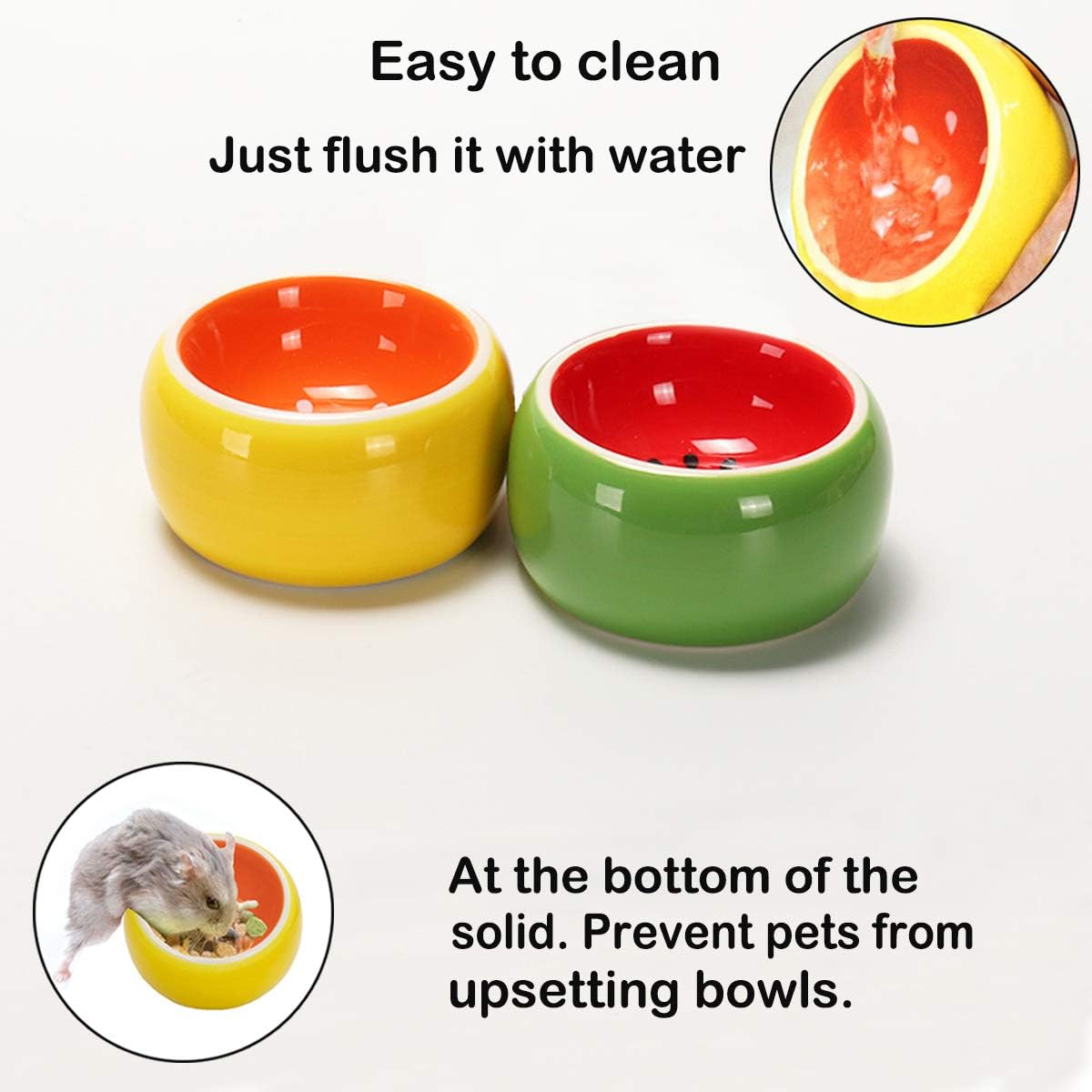 Amazon Com Hamster Food Bowl Ceramic Rabbit Food Dish And Water Bowl For Bunny Guinea Pig Gerbil Ferret Syrian Hamster Chinchilla 2 Pack Kitchen Dining