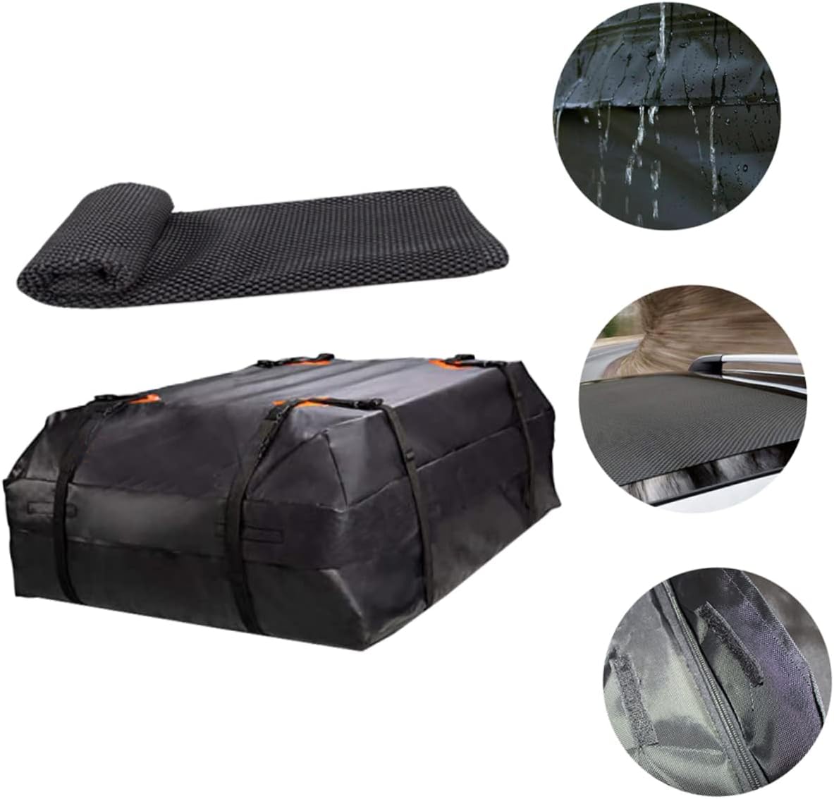 Oxford Cloth Car Roof Bag High Capacity Rooftop Cargo Carrier for All Vehicles Easy to Store Durable and Non-Slip Design for Travel and Outdoor Adventures