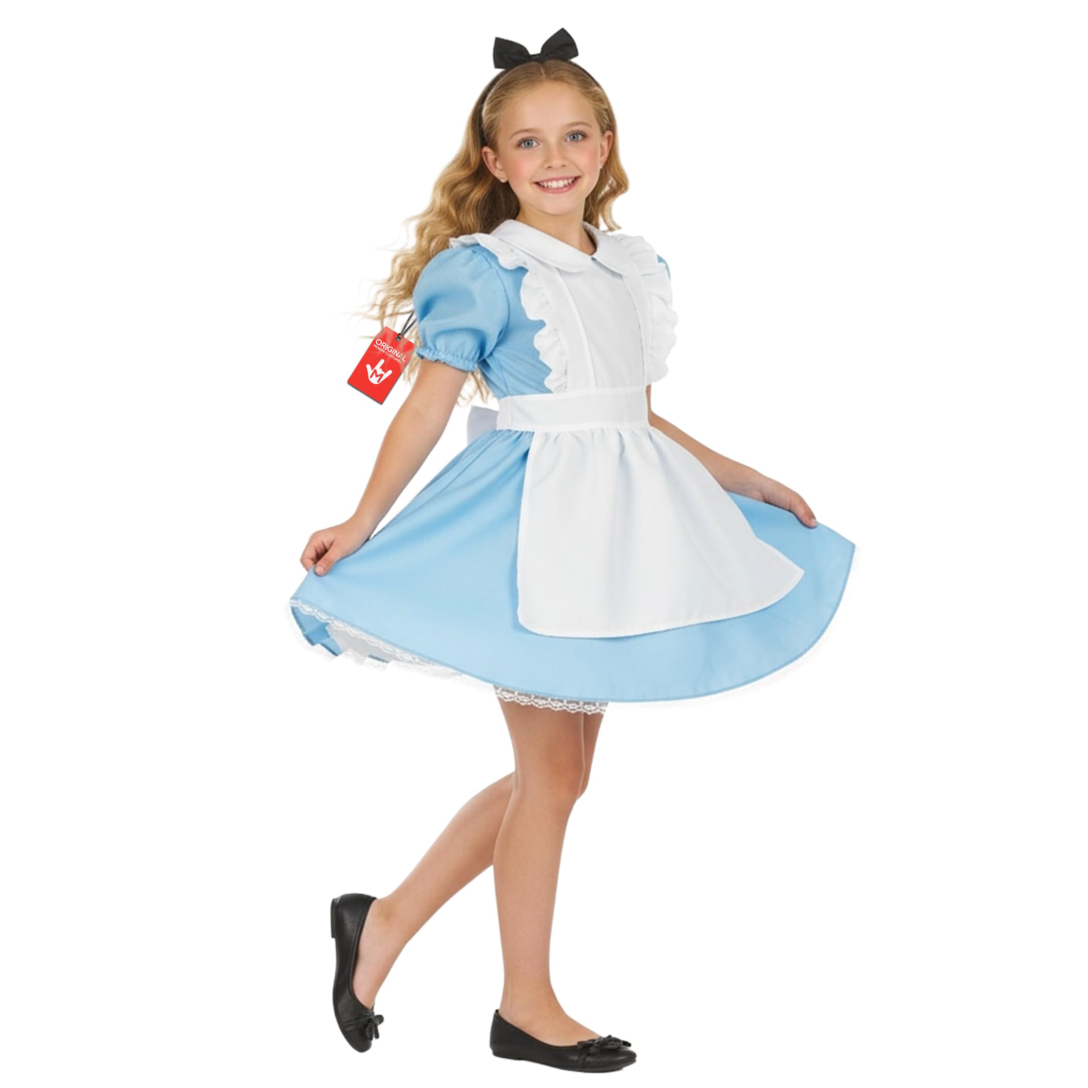 Fun Shack Costume Alice Bambina, Vestito Alice Delle Meraviglie per Carnevale, Abito da Wonderland per Bambine