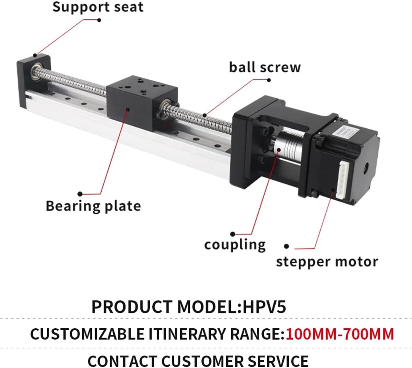 ZXY 57 Motor 23HS4128 Effective Stroke 600mm HPV5 V-Groove Linear Model Motion Guide Rail CNC Milling Machine Table