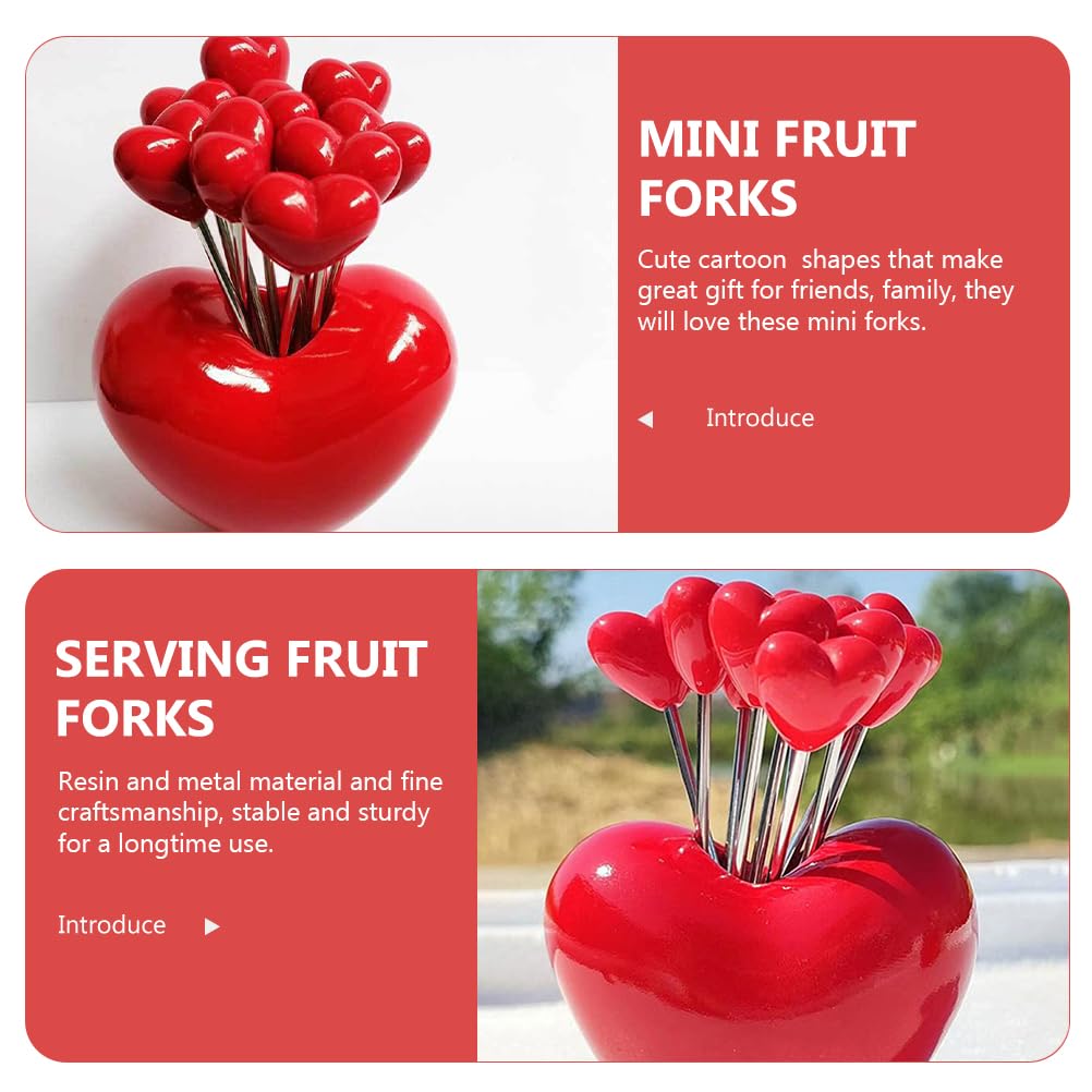 Amazon.com: 1 Set Cocktail Forks Heart Shape Fruit Forks