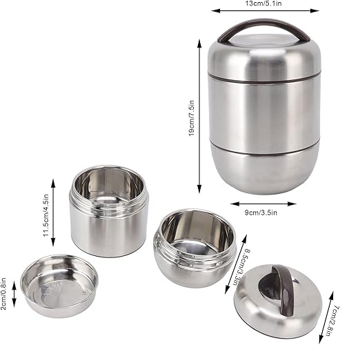 Miniatura 5 de CHICIRIS Fiambrera de aislamiento de 1.5L 4 capas apilable de acero inoxidable contenedor de almuerzo para viajes al aire libre 304 acero inoxidable