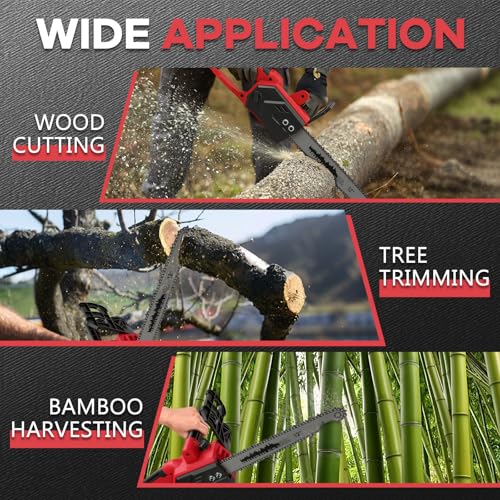 Roadtime 12Inch Cordless Chainsaw Compatible for Milwaukee 18V Battery,1000W Brushless Chainsaw with 2 Chain, 6500r/min Handheld Chain Saws 32FT/S for Wood Cutting,Garden Pruning(NO Battery) - Image 7