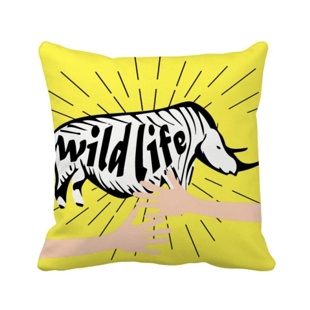 Coussin de décoration rhinocéros noir silhouette haut de gamme