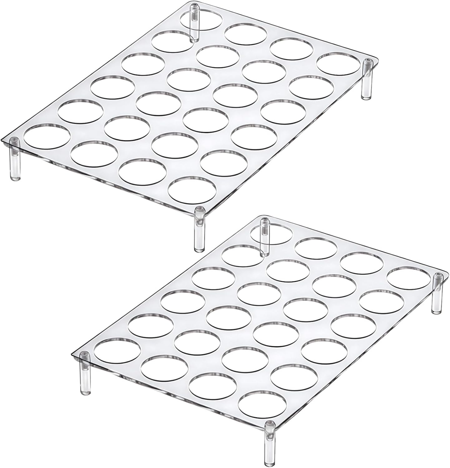 24 Pod Organizer, Clear Acrylic Display, Kitchen Countertop Stand