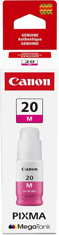 Botella de tinta magenta original Canon GI-20, compatible con impresoras Megatank G5020, G6020, G7020