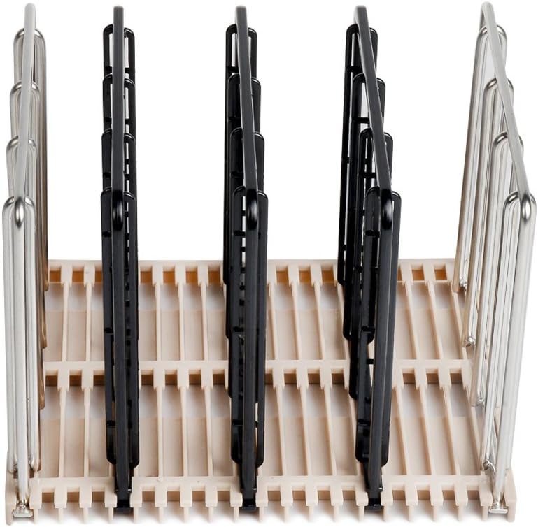 EVERIE Weight-Added Sous Vide Rack Divider for Sous Vide Even Heating, 5 Count Plastic Dividers and 2 Stainless Steel Sous Vide Weights, Black