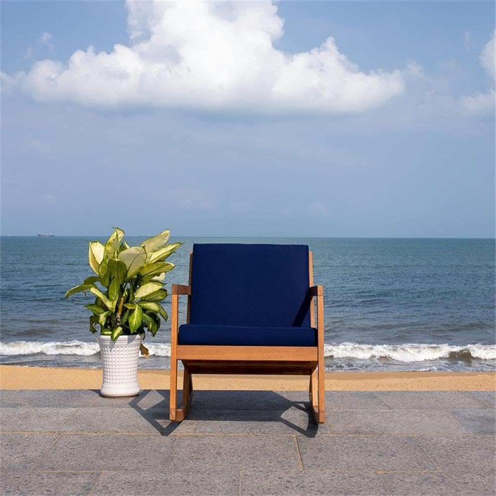 Pemberly Row Outdoor Rocking Chair, Soothing Gentle Motion, Decorative Design, Versatile Comfort for Living Room, Nursery, Porch or Bedroom, Classic Style, Relaxing Furniture for Everyday Use