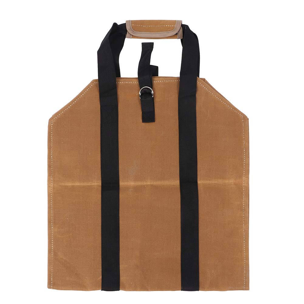 Canvas Firewood Log Carrier, Waxed Canvas Portable Firewood Holder Bag Log Carrier Tote 38.6x16.1in