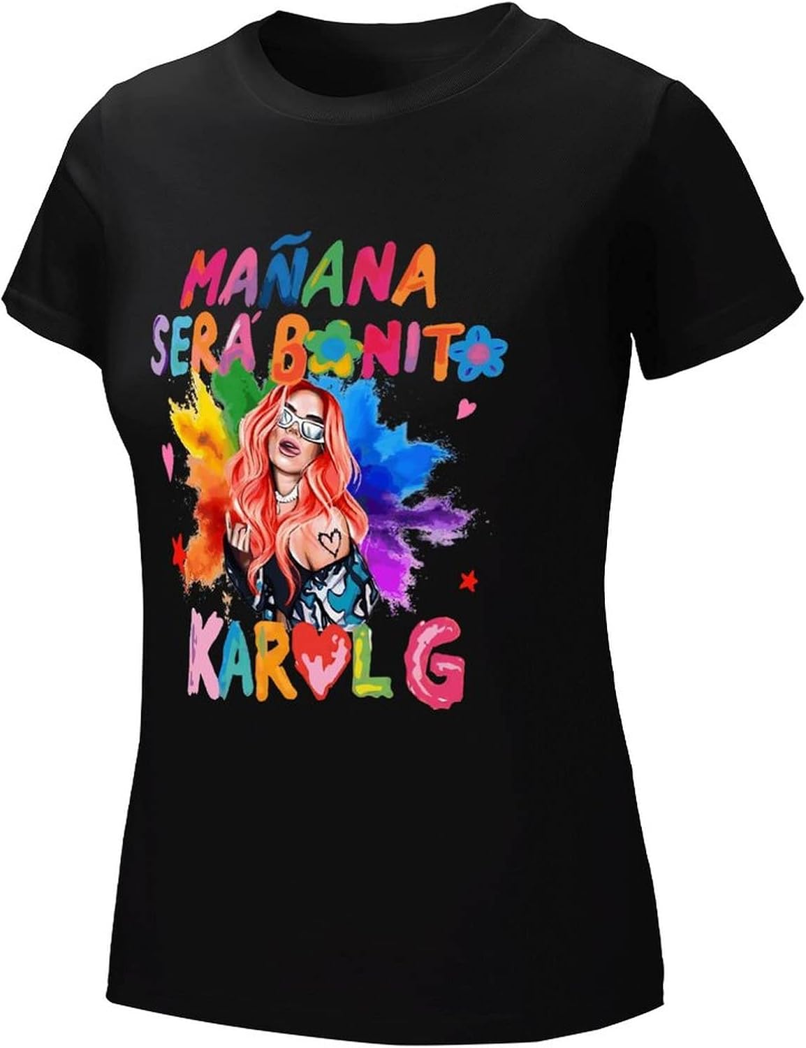 Miniatura 6 de Camiseta casual para mujer, camiseta gráfica de moda, cuello redondo, camisetas de verano