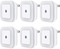 Uigos LED Night Light Lamp with Smart Sensor Dusk to Dawn Sensor, Daylight White, 0.5W Plug-in, 6-Pack
