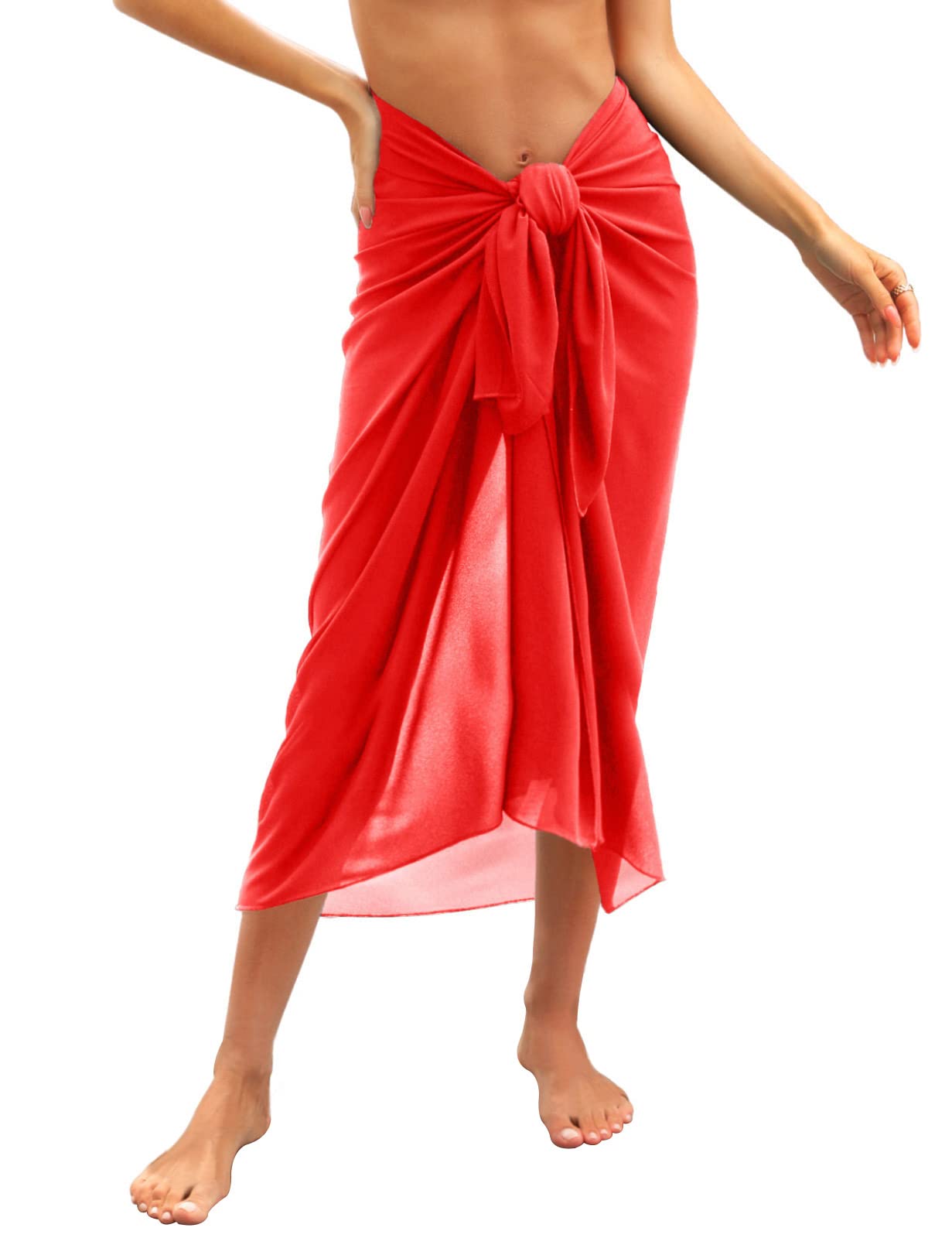 Svanco Mujer Pareo Playa Gasa Camisolas y Pareos Sarong Largo Trajes de Baño Cover Up para Bikini Falda de Pareo Vestido de Playa Chal Verano