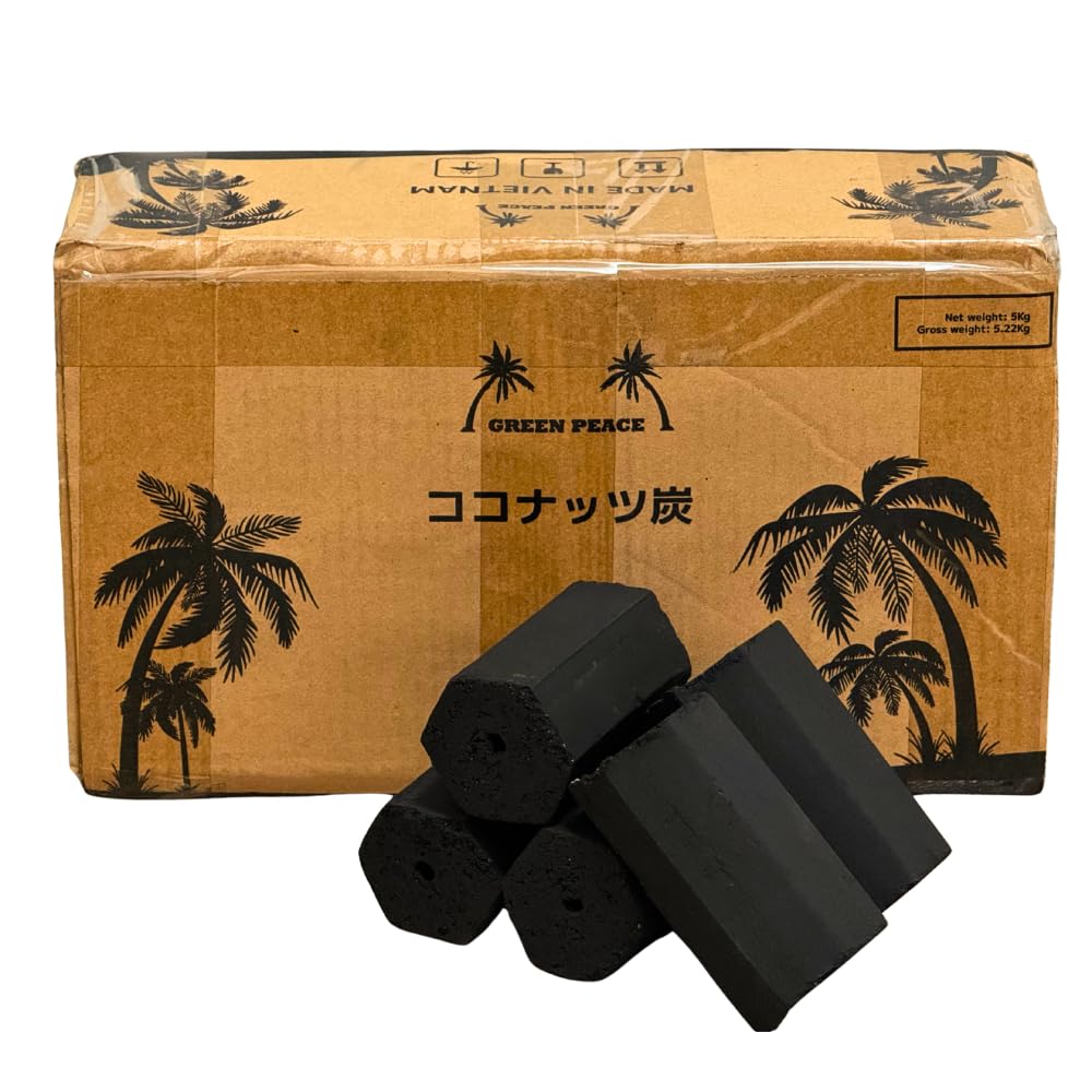Amazon.co.jp: S-KAJI ココナッツ炭 5kg 【着火剤で簡単着火 & 4時間