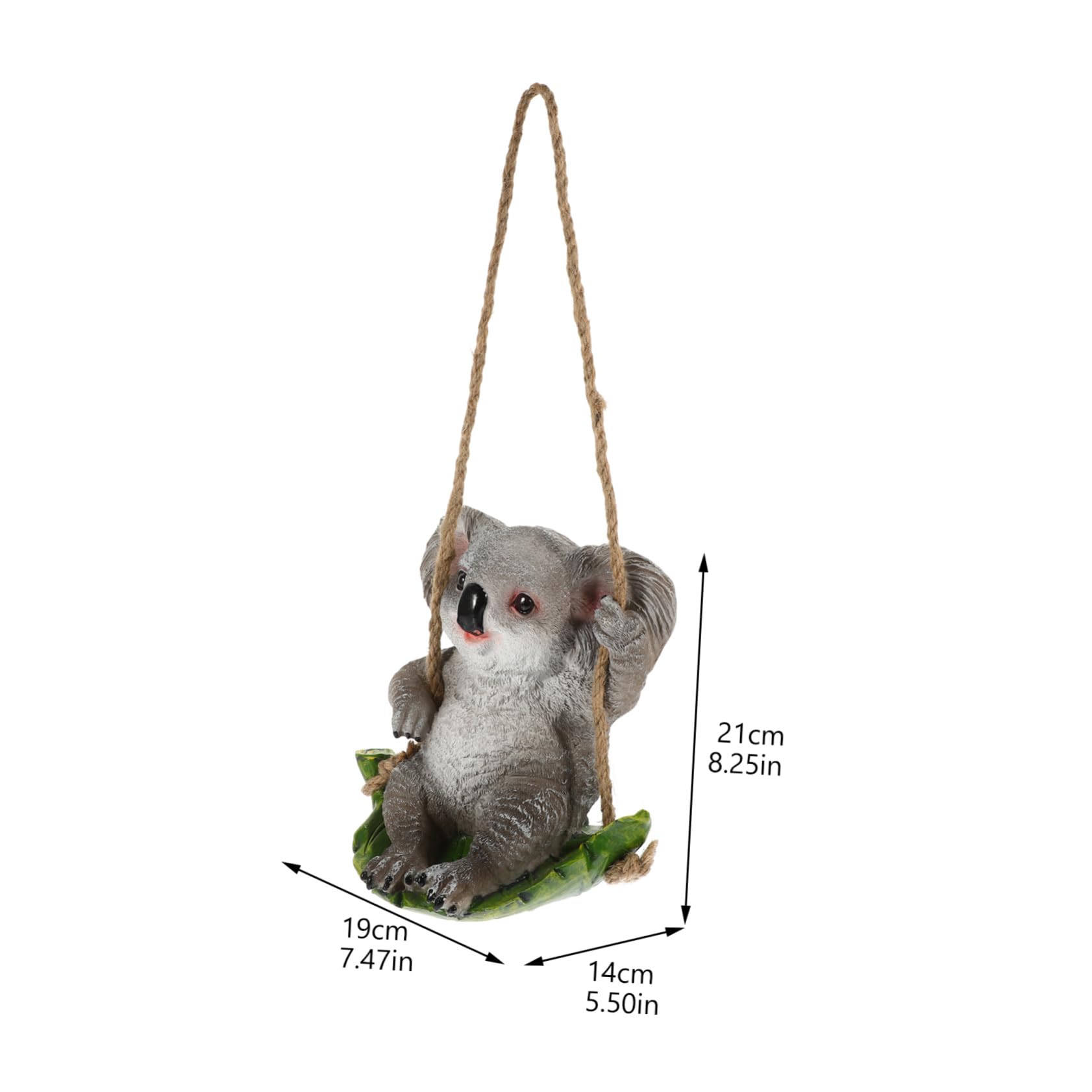Delikatna Dekoracja Koala z Żywicy Wisząca Figurka Zwierzęca Do Ogrodu Lekka i Przenośna Ozdoba Zewnątrz Unikalny Design Do Dekoracji Podwórka