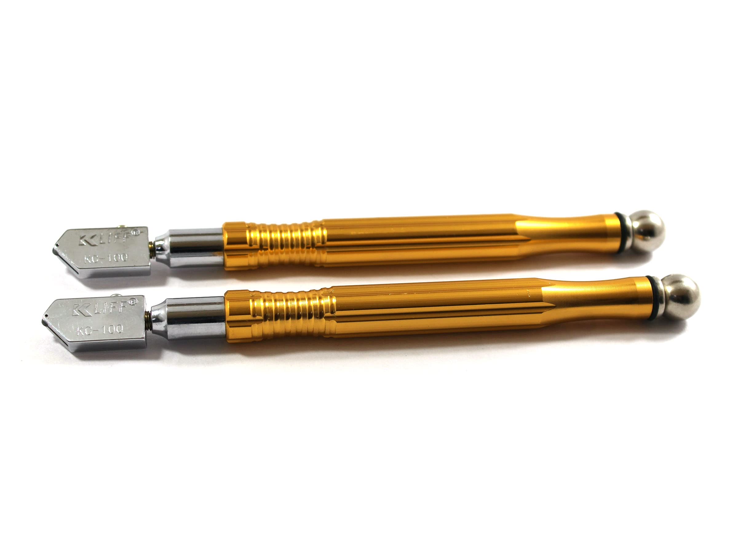 Glass Cutter KC-100 Aluminium Body Golden Heavy Duty Cutting Tool (3-12MM) 2 Pieces